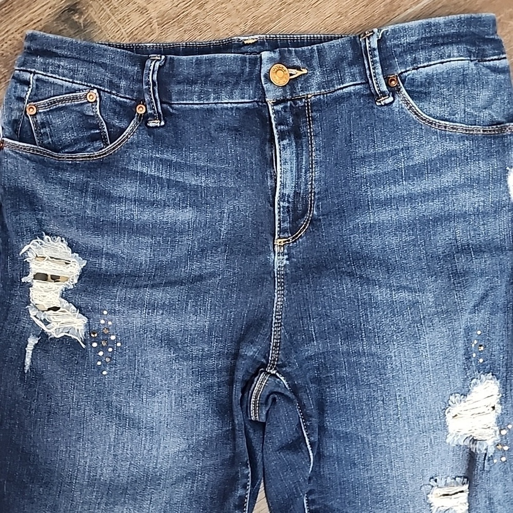 Chico Platinum Blue Jeggings sz 1 (8) - Picture 2 of 11